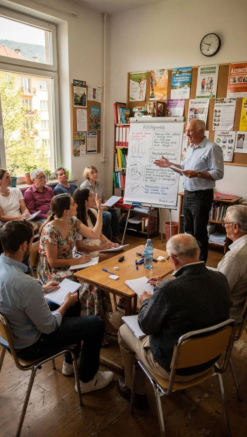 Fenntartható megtakarítási rutinok ábrázolása, amelyek segítik a pénzügyi célok elérését.
